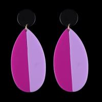 Acrylic Drop Earring, stainless steel post pin, Geometrical Pattern, for woman 
