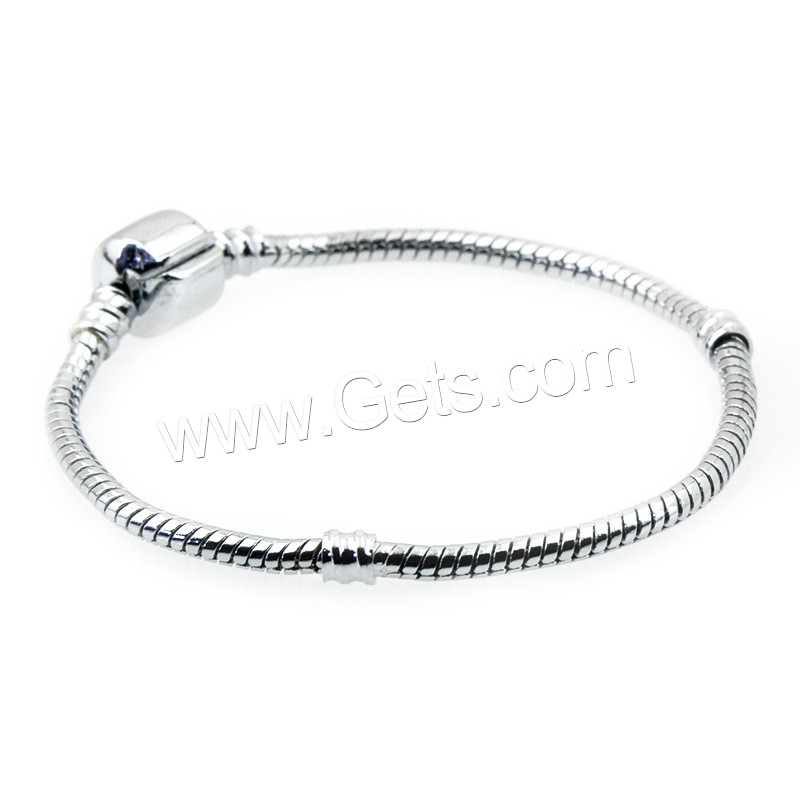 Stainless Steel European Bracelet Chain, Brass, plated, different length for choice & snake chain & for woman, Sold By Strand