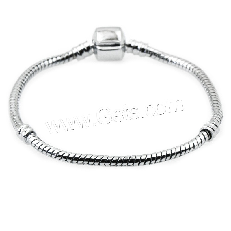 Stainless Steel European Bracelet Chain, Brass, plated, different length for choice & snake chain & for woman, Sold By Strand