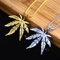 Zinc Alloy Sweater Necklace, Leaf, plated, lantern chain & for man .5 Inch 