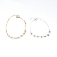 Zinc Alloy Anklet, with 1.96inch extender chain, plated, oval chain & for woman & with rhinestone Approx 8.26 Inch 