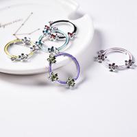 Zinc Alloy Rhinestone Pendants, Round, platinum color plated, enamel & with rhinestone, mixed colors Approx 2mm 