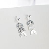 Sterling Silver Drop Earring, 925 Sterling Silver, Leaf, for woman 