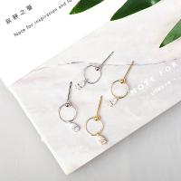 Sterling Silver Cubic Zirconia Earring, 925 Sterling Silver, with rubber earnut, plated, for woman & with cubic zirconia 