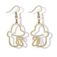 Zinc Alloy Drop Earring, iron earring hook, gold color plated, for woman, lead & cadmium free 