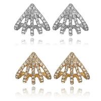 Zinc Alloy Rhinestone Stud Earring, stainless steel post pin, plated, for woman & with rhinestone lead & cadmium free 