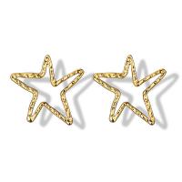 Zinc Alloy Stud Earring, stainless steel post pin, Star, gold color plated, for woman, lead & cadmium free 