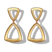 Zinc Alloy Drop Earring, stainless steel post pin, Triangle, gold color plated, for woman, lead & cadmium free 