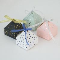 Papel Caja de caramelo de boda, con Cinta de satén, Sostenible, más colores para la opción, 60x60x75mm, Vendido por UD
