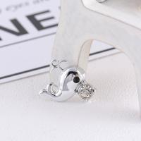 Zinc Alloy Animal Pendants, Dolphin, silver color plated, with rhinestone Approx 2mm 