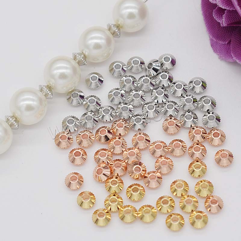 Brass Spacer Beads, plated, different size for choice, more colors for choice, Hole:Approx 0.5-1mm, Sold By PC