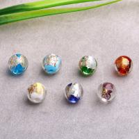 Silver & Gold Foil Lampwork Beads, Round, handmade, silver foil 12mm Approx 1mm 