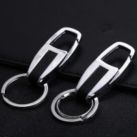 Zinc Alloy Key Clasp, with PU Leather, platinum color plated & for man, lead & cadmium free 