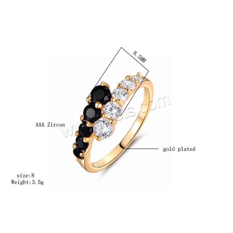 Цирконий Micro Pave Латунь палец кольцо, Другое покрытие, разный размер для выбора & инкрустированное микро кубического циркония, Много цветов для выбора, 8.5mm, продается PC