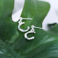 Sterling Silver Drop Earring, 925 Sterling Silver, Moon, platinum plated, for woman 