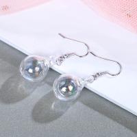 925 Sterling Silver Drop Earring, with Glass, platinum plated, for woman 