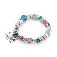 Zinc Alloy Bracelet, with Crystal & Acrylic, plated, Bohemian style & for woman & faceted, lead & cadmium free 11mm Approx 6 Inch 