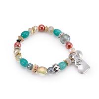 Zinc Alloy Bracelet, with Crystal & Acrylic, plated, Bohemian style & for woman & faceted, lead & cadmium free  Approx 6 Inch 