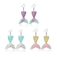 Zinc Alloy Drop Earring, iron earring hook, silver color plated, for woman lead & cadmium free 