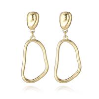 Zinc Alloy Drop Earring, stainless steel post pin, Geometrical Pattern, gold color plated, for woman, lead & cadmium free 