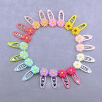 Resin Hair Snap Clip, with Iron, Flower, durable & for children 50mm 