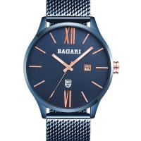Bracelets de montre pour hommes, Acier inoxydable 304, avec cadran en alliage de zinc & verre, Placage, imperméable & lumineux, bleu Environ 7.4-9.4 pouce, Vendu par PC