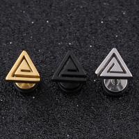 Titanium Steel Piercing Earring, Triangle, plated, Unisex 12mm, 8mm, 1.2mm 