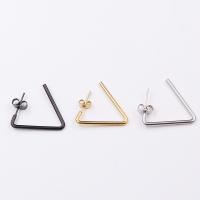 Titanium Steel Earrings, Triangle, plated, Unisex 23mm, 0.7mm 