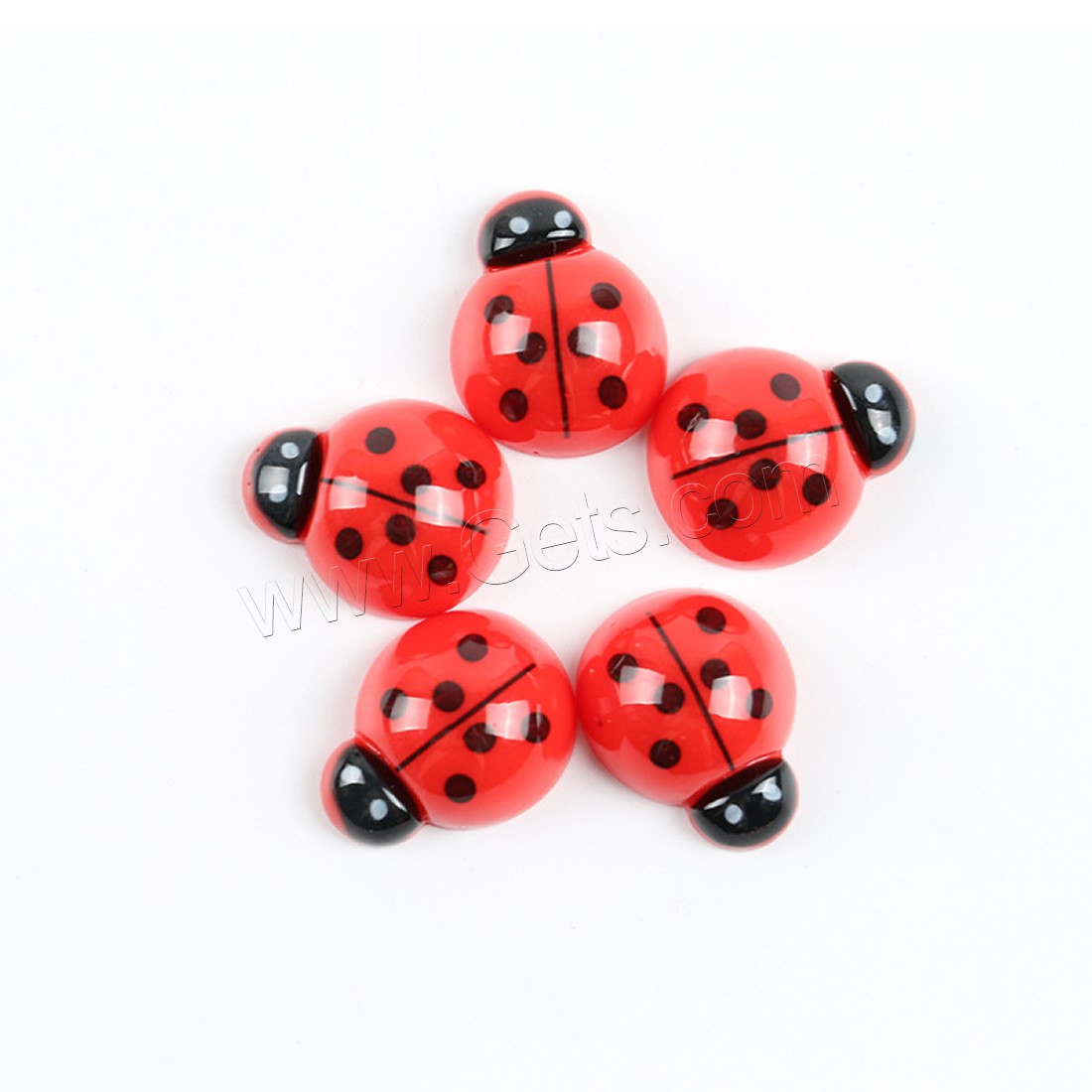 Animal Resin Cabochon, Plastic, Ladybug, different size for choice & flat back, 100PCs/Bag, Sold By Bag