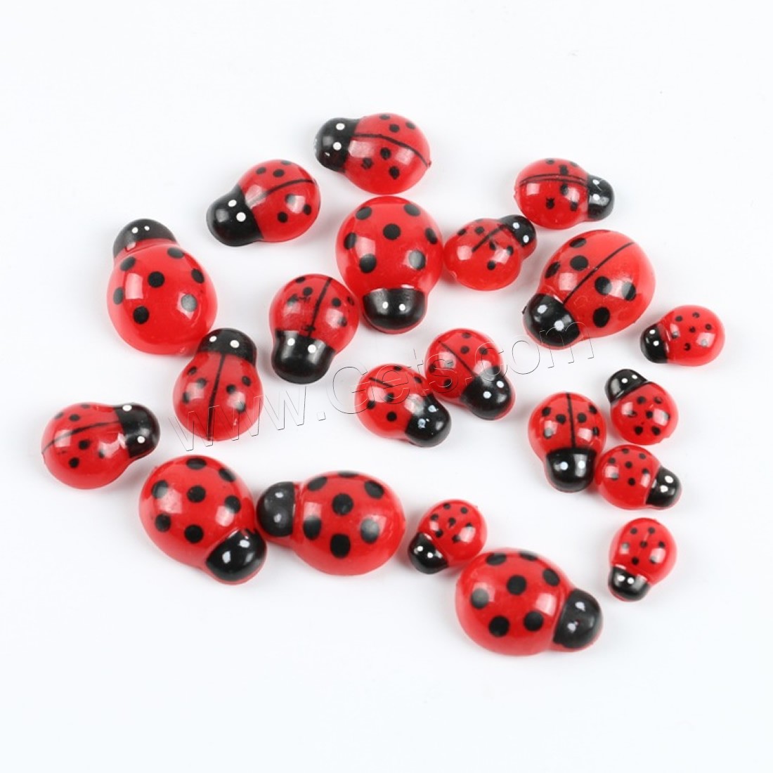 Animal Resin Cabochon, Plastic, Ladybug, different size for choice & flat back, 100PCs/Bag, Sold By Bag