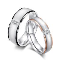 Anillo de dedo de acero Titanium de, Partículas de acero, chapado, unisexo & diferentes estilos para la opción & con diamantes de imitación, Vendido por UD