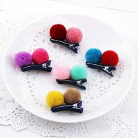 Iron Alligator Hair Clip, with Plush, durable & for children, Random Color, 35mm 