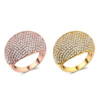 Rhinestone Brass Finger Ring, plated & for woman & with rhinestone 