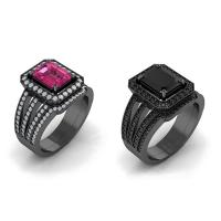 metal anillo, con Vidrio, chapado, diverso tamaño para la opción & para mujer & facetas & con diamantes de imitación, más colores para la opción, Vendido por UD