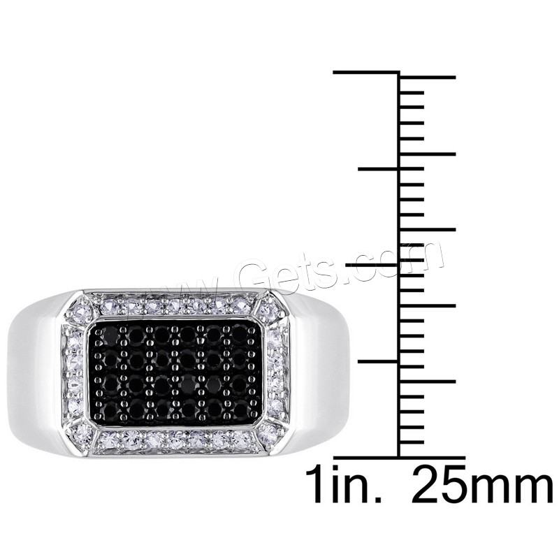 Zirkonia Messing Finger Ring, silberfarben plattiert, verschiedene Größen vorhanden & für Frau & Emaille & mit kubischem Zirkonia, 25mm, verkauft von PC