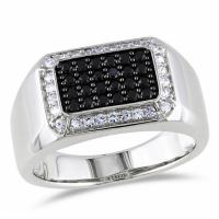 Cubic Zircon Brass Finger Ring, silver color plated & for woman & enamel & with cubic zirconia, 25mm 