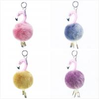 Rabbit Fur Key Chain, with Zinc Alloy, silver color plated, with USB interface 
