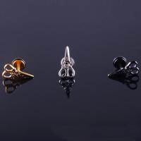 Titanium Steel Piercing Earring, Scissors, plated, Unisex 15.5mm, 1.2mm, 6mm 