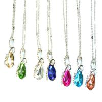 Crystal Zinc Alloy Necklace, with Crystal, with 1.96inch extender chain, plated, twist oval chain & for woman & faceted & with rhinestone Approx 15.74 Inch 