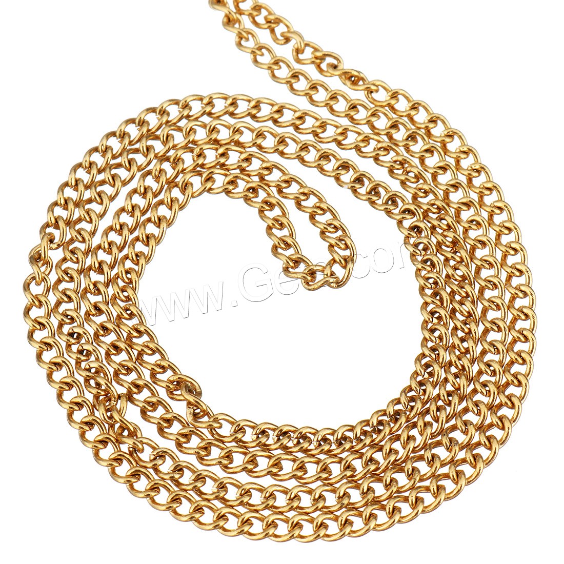 Stainless Steel Oval Chain, with plastic spool, gold color plated, different size for choice & twist oval chain, 25m/Spool, Sold By Spool