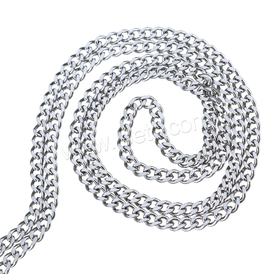 Stainless Steel Curb Chain, with plastic spool, different size for choice, original color, 25m/Spool, Sold By Spool
