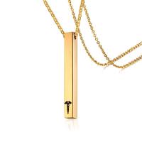 нержавеющая сталь Ожерелье, плакирован золотом, Овальный цепь & Мужский длина:Приблизительно 20 дюймовый, продается Strand