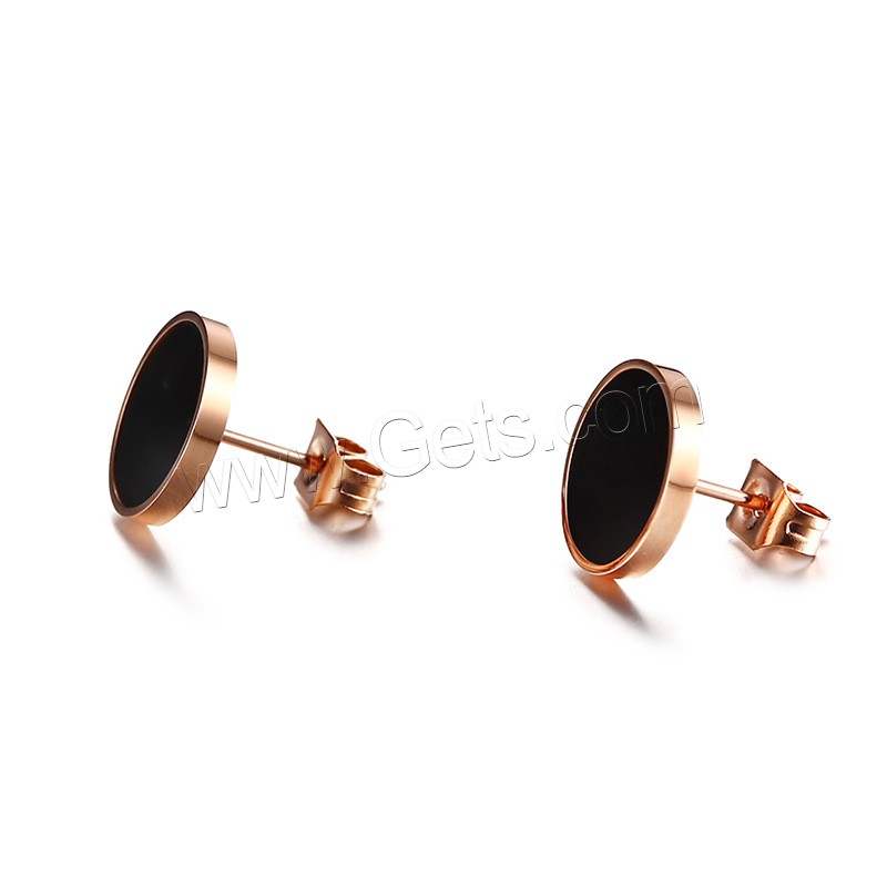 Stainless Steel Stud Earring, with Acrylic, rose gold color plated, different size for choice & for woman, Sold By Pair