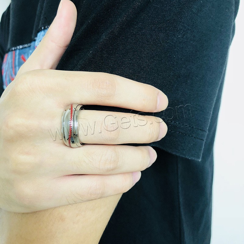 Нержавеющая сталь Человек палец кольцо, нержавеющая сталь, разный размер для выбора & Мужский & эмаль, оригинальный цвет, 8mm, 3mm, продается PC