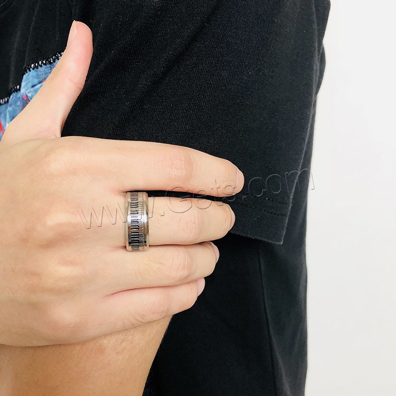 Anillo de dedo de acero inoxidable hombre, diverso tamaño para la opción & para hombre & esmalte, 8mm, 2mm, Vendido por UD