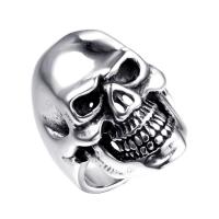 Stainless Steel Finger Ring, Skull, plated & for man & blacken 35mm 