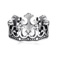 Stainless Steel Finger Ring, Crown & for man & blacken 