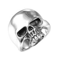 Stainless Steel Finger Ring, Skull & for man & blacken 