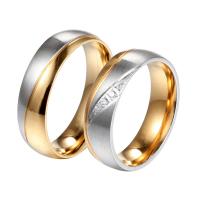 acero inoxidable anillo, chapado, unisexo & diverso tamaño para la opción & diferentes estilos para la opción & con diamantes de imitación, Vendido por UD
