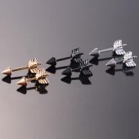Titanium Steel Piercing Earring, arrowhead, plated, Unisex 10mm, 6mm, 1.2mm 